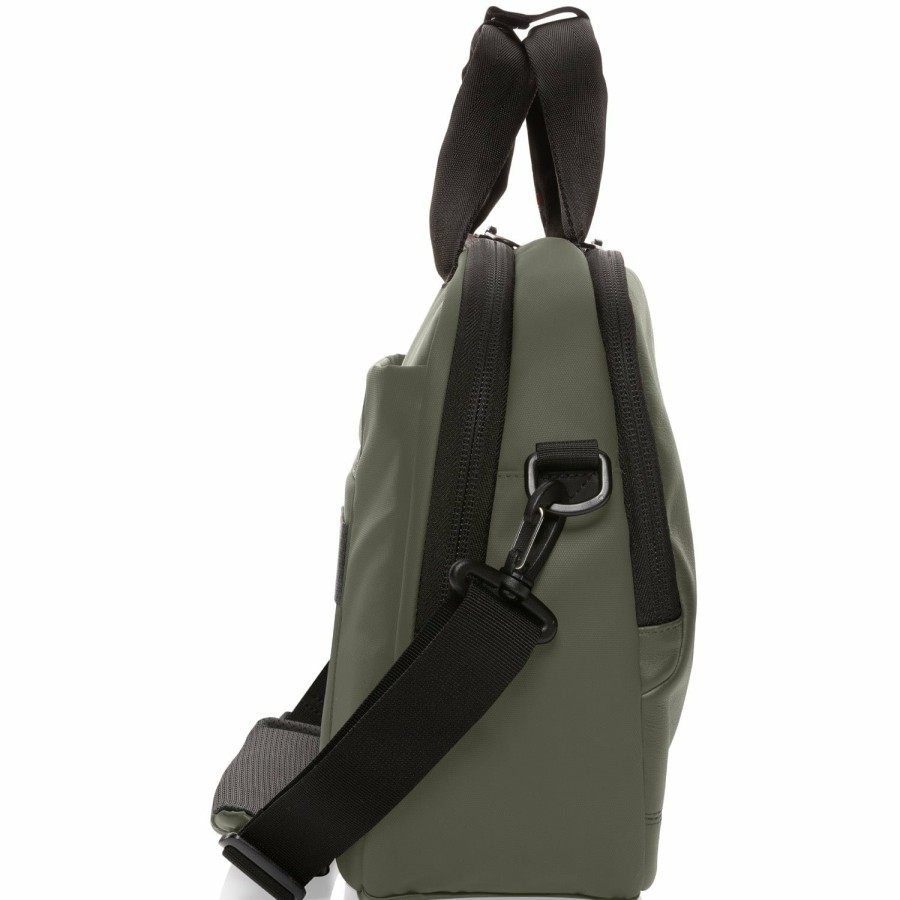 Decoded Leren Briefcase - Olive | Briefcases