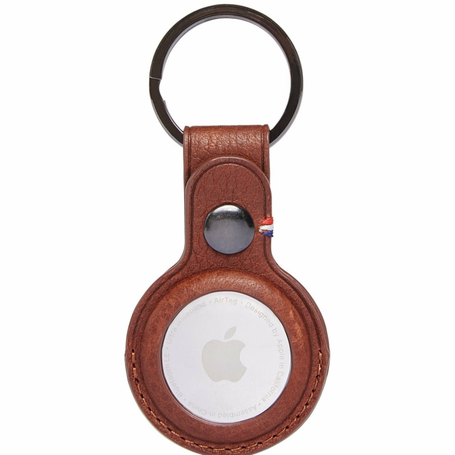 Decoded Leren Airtag Keychain - Cinnamon Brown | Airtag Keychains