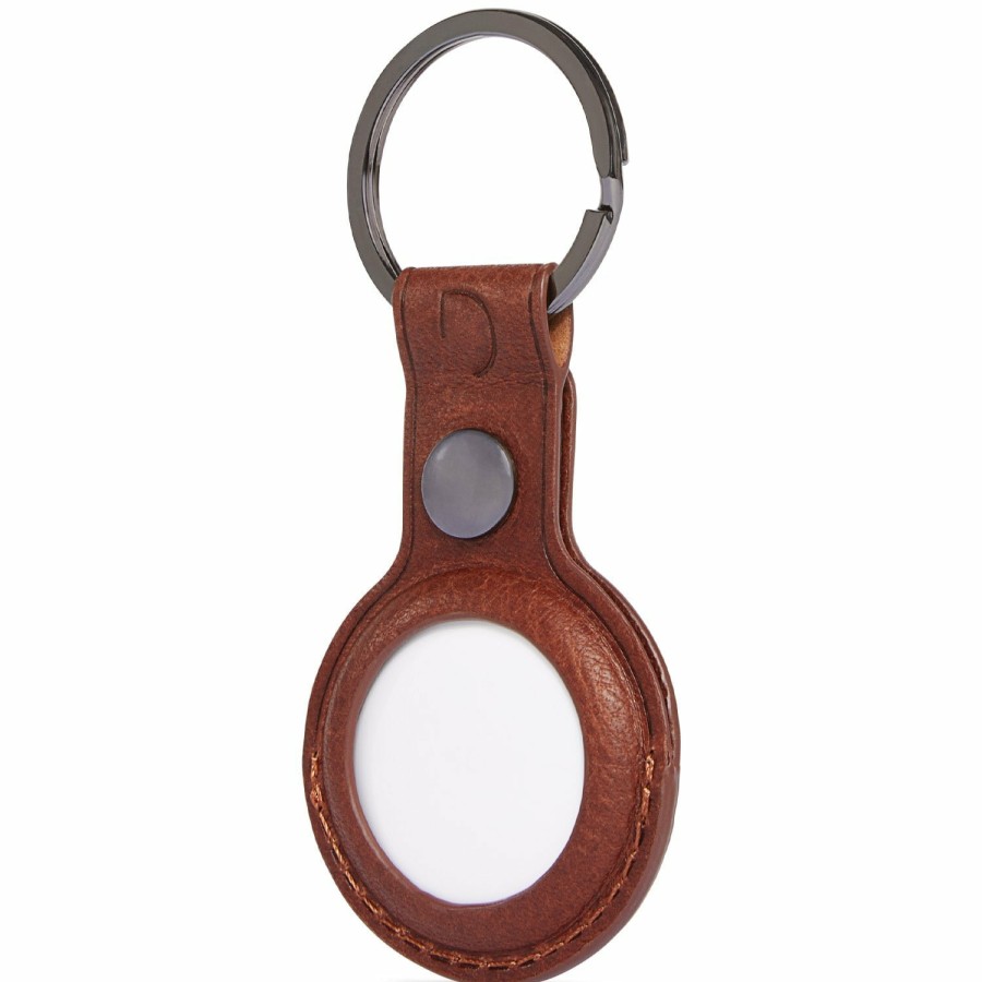 Decoded Leren Airtag Keychain - Cinnamon Brown | Airtag Keychains