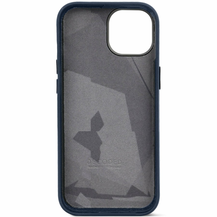 Decoded Leren Back Cover - True Navy | Iphone 15 Series