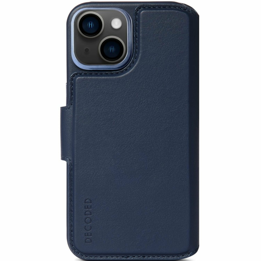 Decoded Leren Detachable Wallet - Navy | Iphone 14 Series