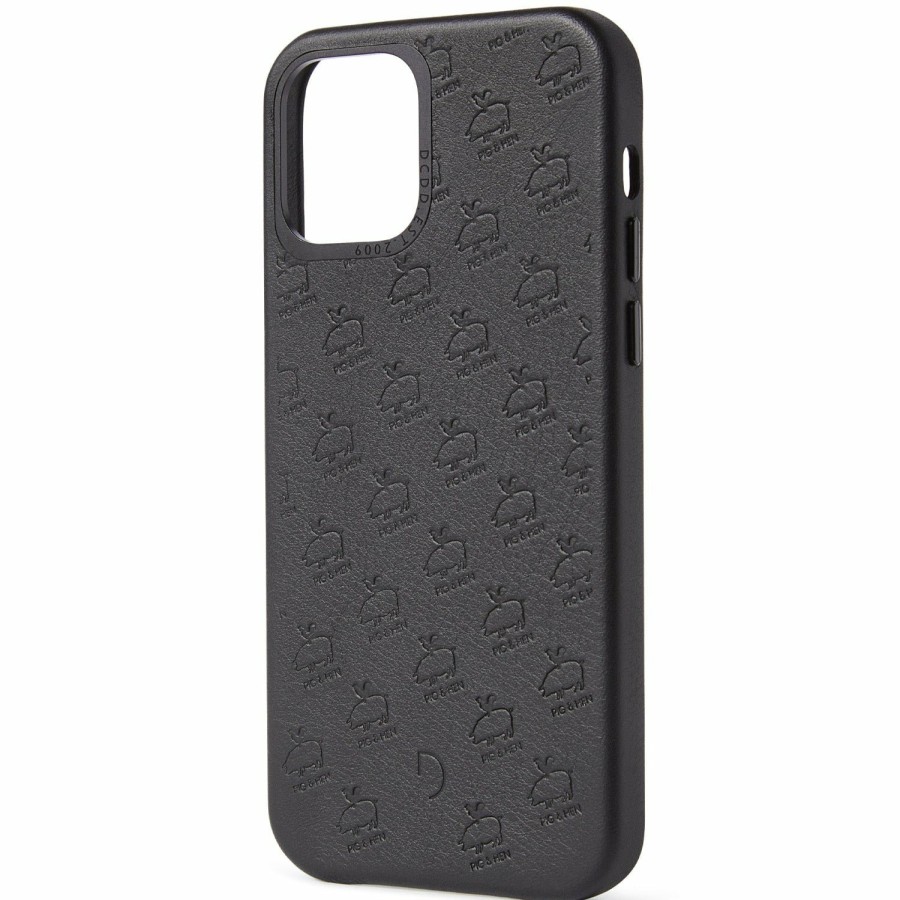 Decoded Leren Back Cover Pig & Hen - Black | Iphone 12 Series