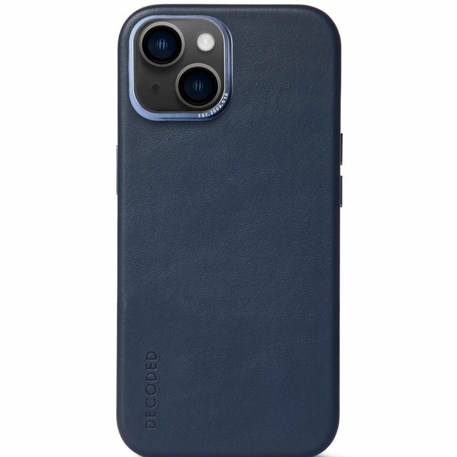 Decoded Leren Back Cover - Navy | Iphone 14 Series