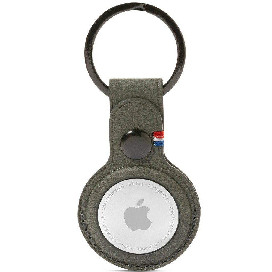 Decoded Leren Airtag Keychain - Olive | Airtag Keychains